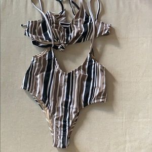 Alondra Swimsuit Two Piece Bikini Striped …